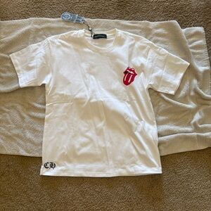 Chrome Hearts White Tee with Red Logo S